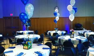 Great Lakes Room Banquet style set up with round tables and chairs